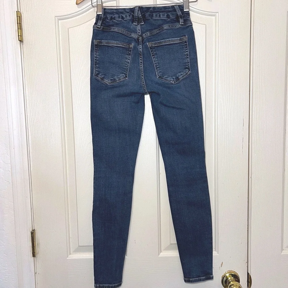 Good American Good Waist Skinny Jeans Blue Dark Wash High Rise‎ Size 0/25